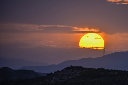 Spectacular sunset on the horizonの写真素材