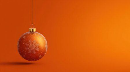 Festive Orange Holiday Bauble Hanging with Sparkle Effectの素材