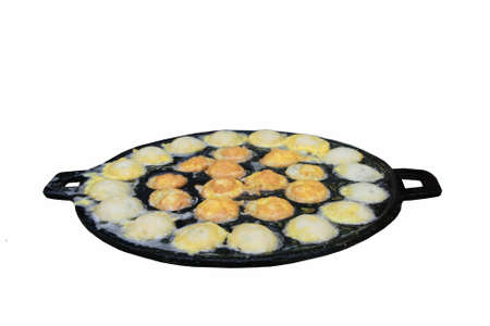 Bird egg fried in pan,thai foodの写真素材