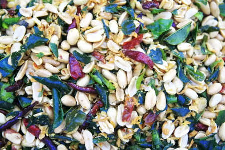 Peanut mix with spicy and herbの写真素材