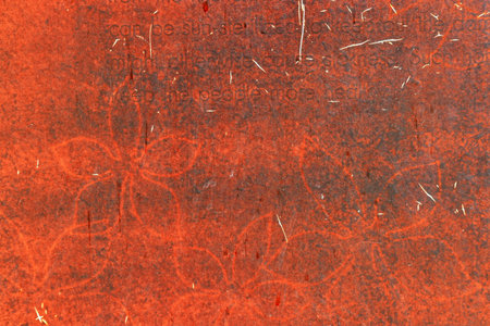 Red label steel sheet with rusty texture