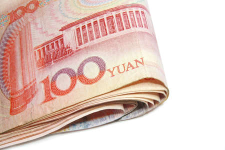 close up 100 Yuan word on money bill の写真素材