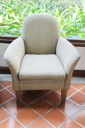 gray fabric chiar , sofa の写真素材