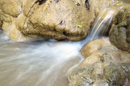 water flow on stone の写真素材