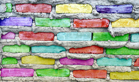 Colorful stone block wall の写真素材