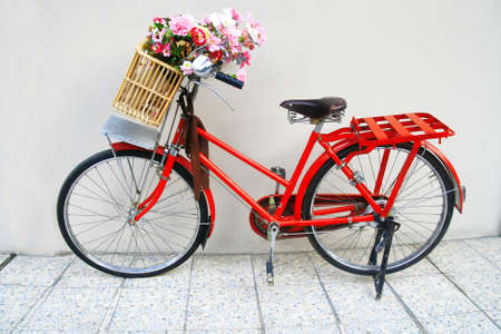 flower on a bicycle の写真素材