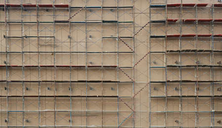 many scaffolding on very large underconstruction site の写真素材