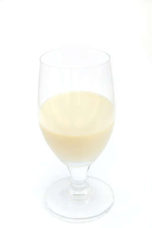 Soybean milk in wine glass の写真素材