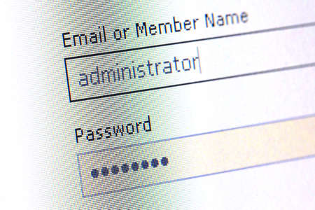 Password filed on a monitor の写真素材