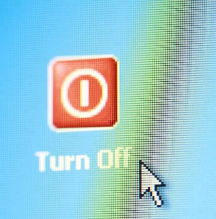 Turn off button on monitorの写真素材