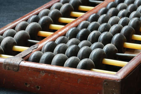 wooden ball of abacus の写真素材