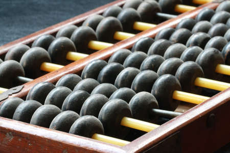 wooden ball of abacus の写真素材