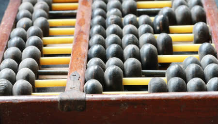 wooden ball of abacus の写真素材