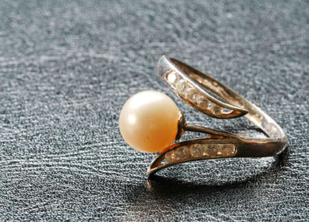 ring with pearl の写真素材