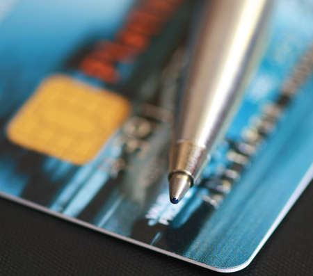 pen and credit cardの写真素材