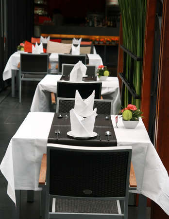 restaurant table の写真素材