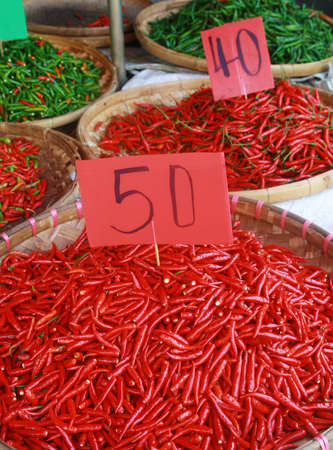 chili in market, Thailand の写真素材
