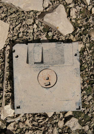 old and dirty floppy disc の写真素材