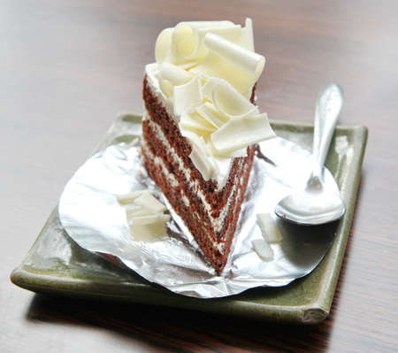 chocolate cake with topping の写真素材