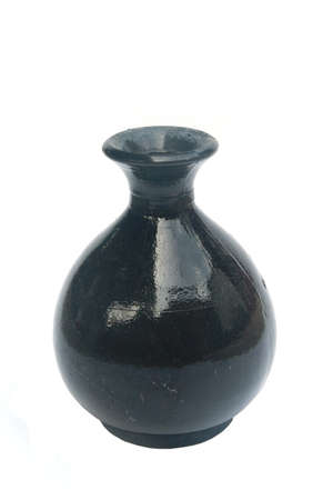 black ceramic vase isolated の写真素材