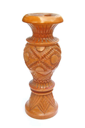 wood craft vase の写真素材