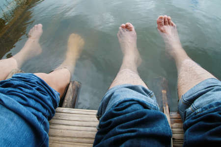 many barefoot play water の写真素材
