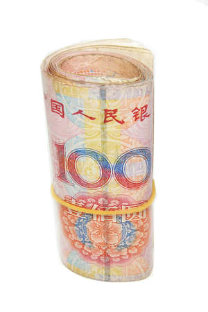Roll of 100 Yuan bills の写真素材