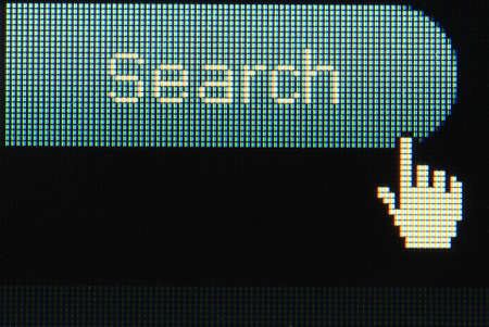 search on LED monitor の写真素材