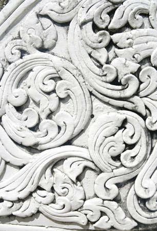 Thai art stucco wall, temple の写真素材