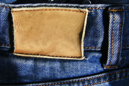leather tag of jeans 