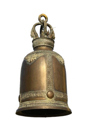 Big brass bell in Thailand temple の写真素材