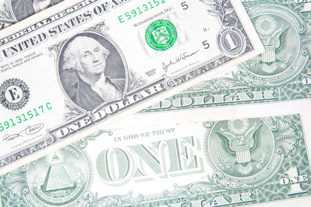 back side of one dollar bills background 