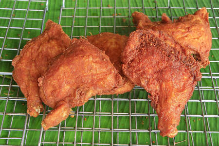 Chicken fried in market, Thailand の写真素材