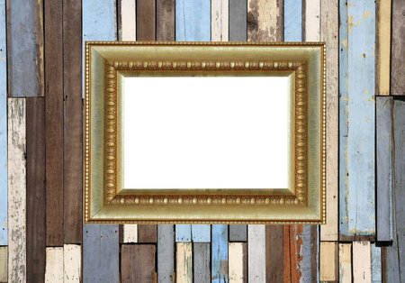 picture frame on wood wall 