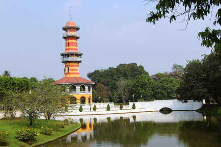Bang Pa In Palace Thai art palace, Ayutthaya, Thailandのeditorial素材
