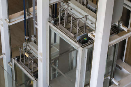 elevator structure inside the buildingの写真素材