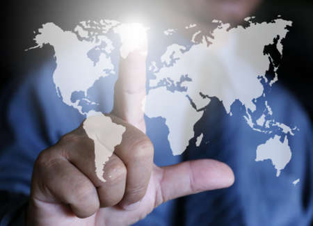 businessman write social network graphicの写真素材