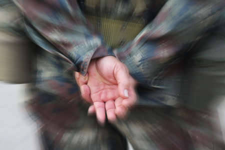 blurred soldier hand, backgroundの写真素材