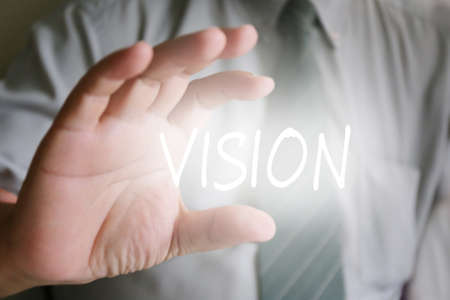 businessman hand, vision textの写真素材