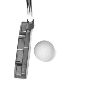 closeup golf putter headの写真素材
