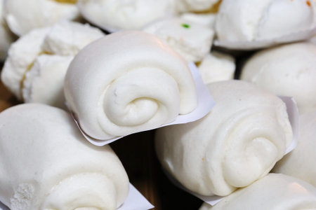 Warm Steamed bun, Chinese foodの写真素材