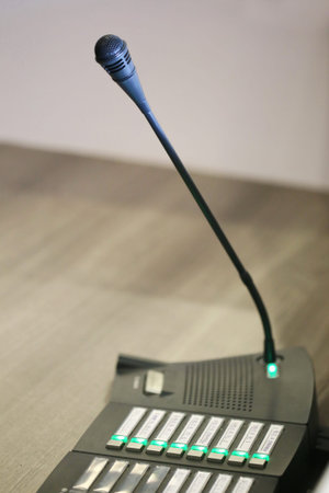 microphone , reception centerの写真素材