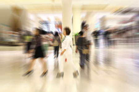 blurred women in shopping mallの写真素材