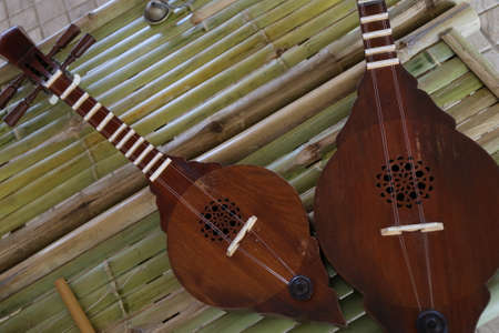 Chiang Mai classic wood guitar, Thailandの写真素材