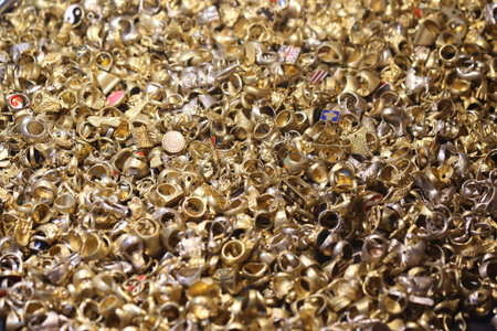 many gold and silver ring background