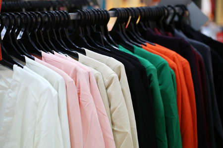 colorful shirt in shop