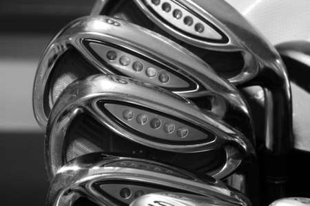 closeup golf putter headの写真素材