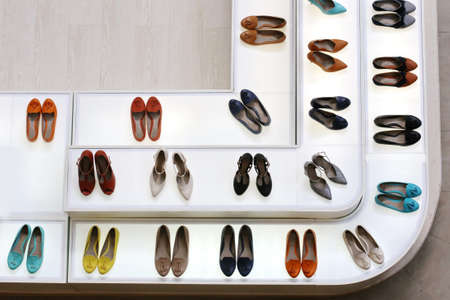 women High-heeled shoe in shopの写真素材