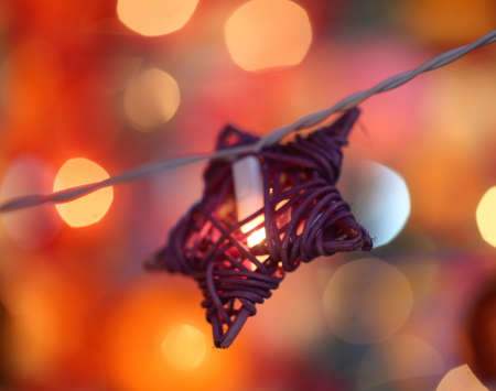 wired colorful light lanternの写真素材