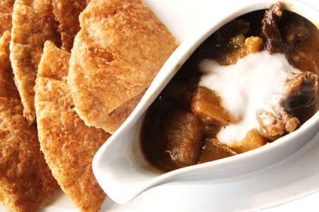 Massaman beef curry with bread sheet, Thai foodの写真素材